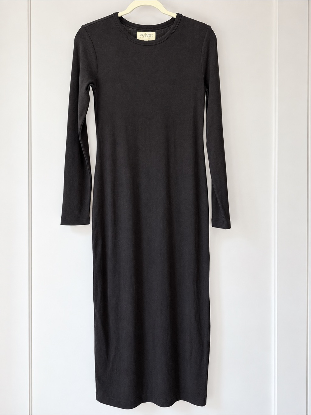 Velvet by Graham & Spencer Black Long Sleeve Maxi Dress Medium NWOT